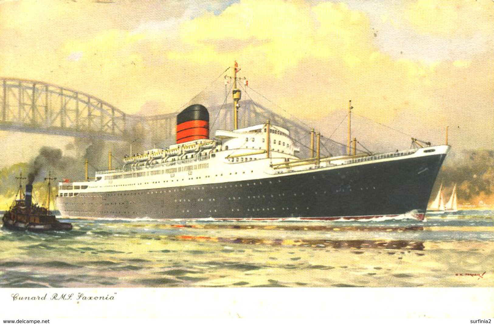 SHIPPING - CUNARD RMS SAXONIA By TURNER With PAQUEBOT - Steamers