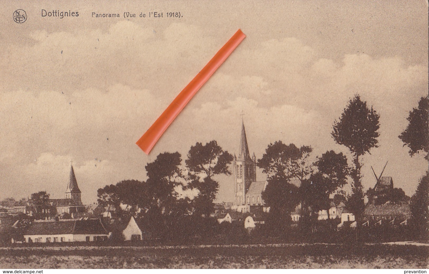 DOTTIGNIES  - Panorama (vue De L'Est 1918) - Mouscron - Moeskroen