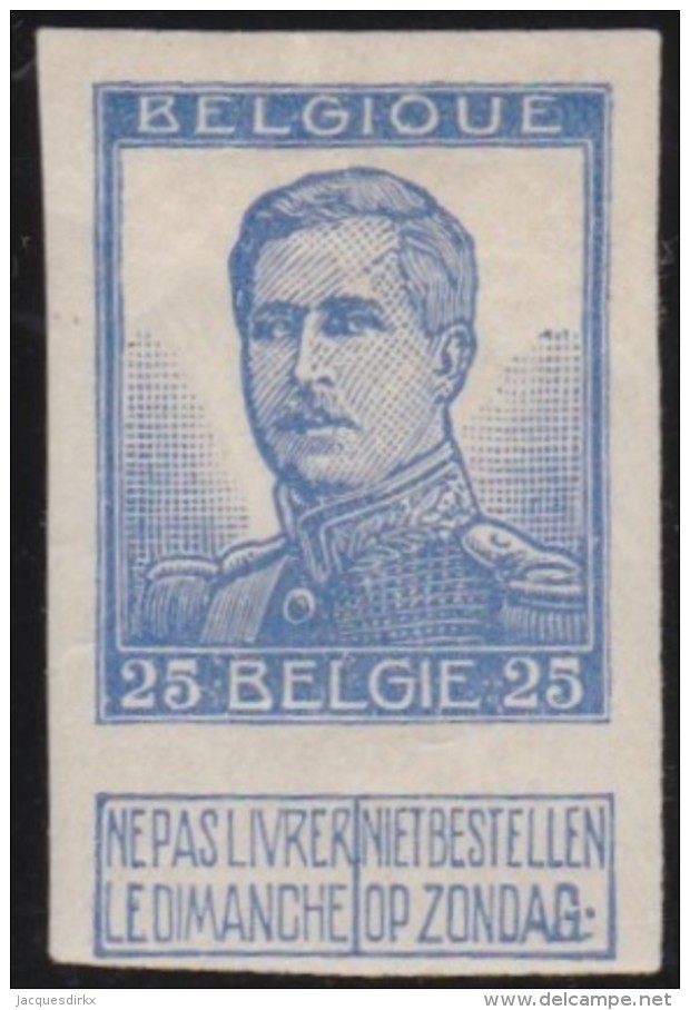 Belgie    .    OBP    .    125  Ongetand      .        *       .        Ongebruikt   .    /    .    Neuf * - 1912 Pellens