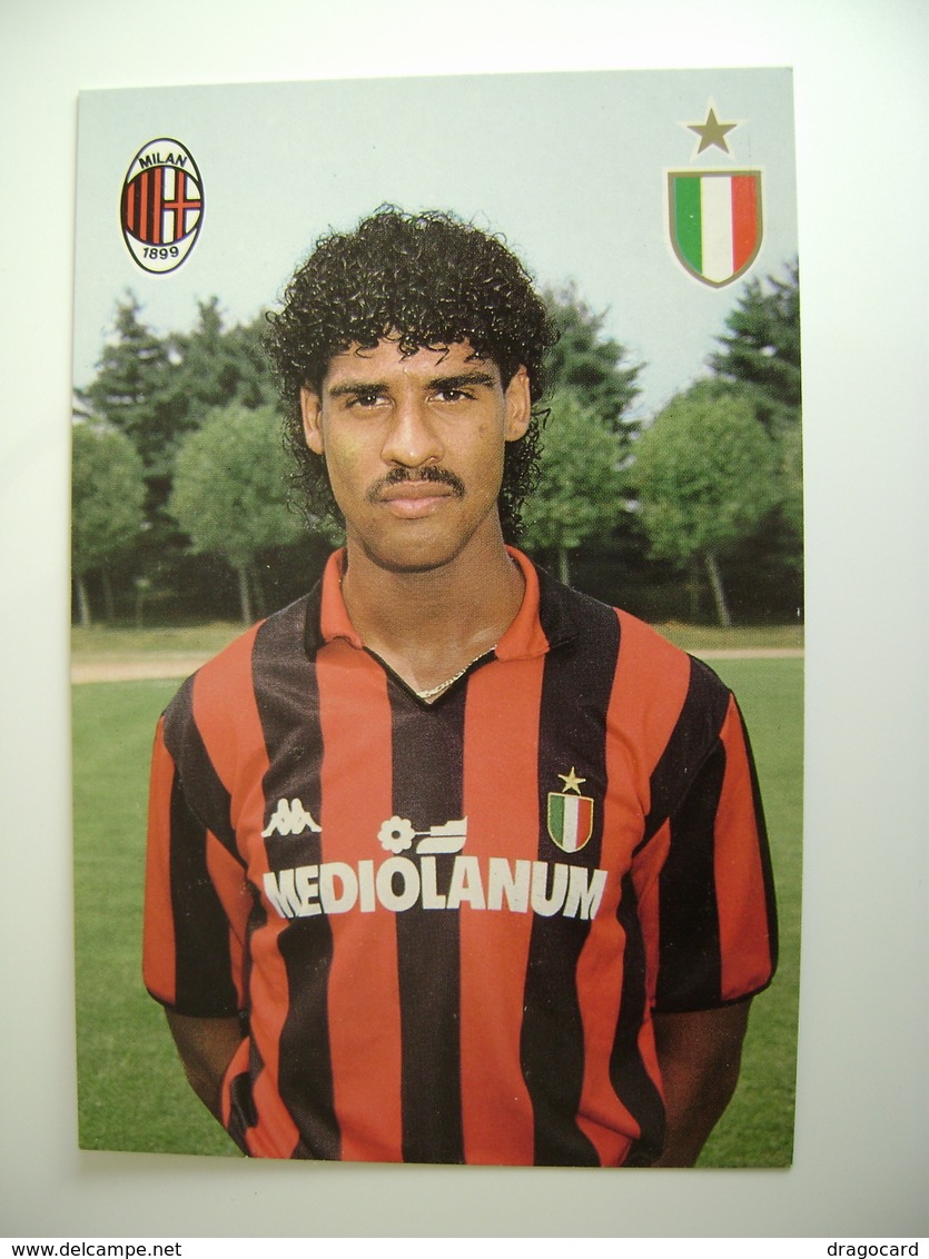 RIJKAARD FRANKLIN  EDMUNDO FC MILAN ANNI 80   SPONSOR UFFICIALE  MEDIOLANUM ASSICURAZIONE CALCIO  FOOTBALL  SOCCER - Calcio