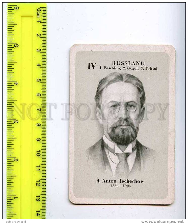 222903 Anton CHEKHOV Great Russian WRITER Vintage Playing CARD - Autres & Non Classés