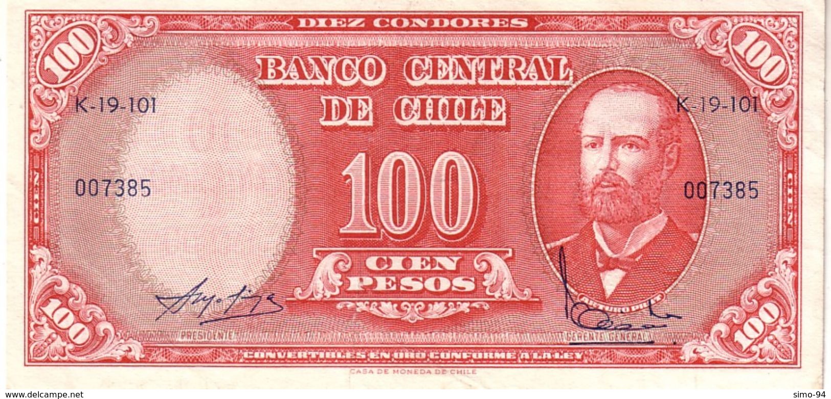 Chile P.127 100 Pesos 1960  A-unc - Cile