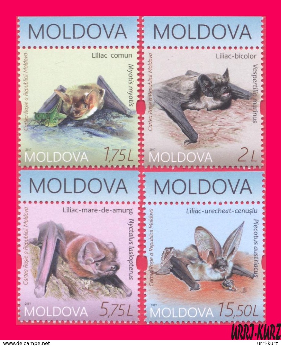 MOLDOVA 2017 Nature Fauna Flying Mammals Animals Bat Bats 4v MNH - Bats