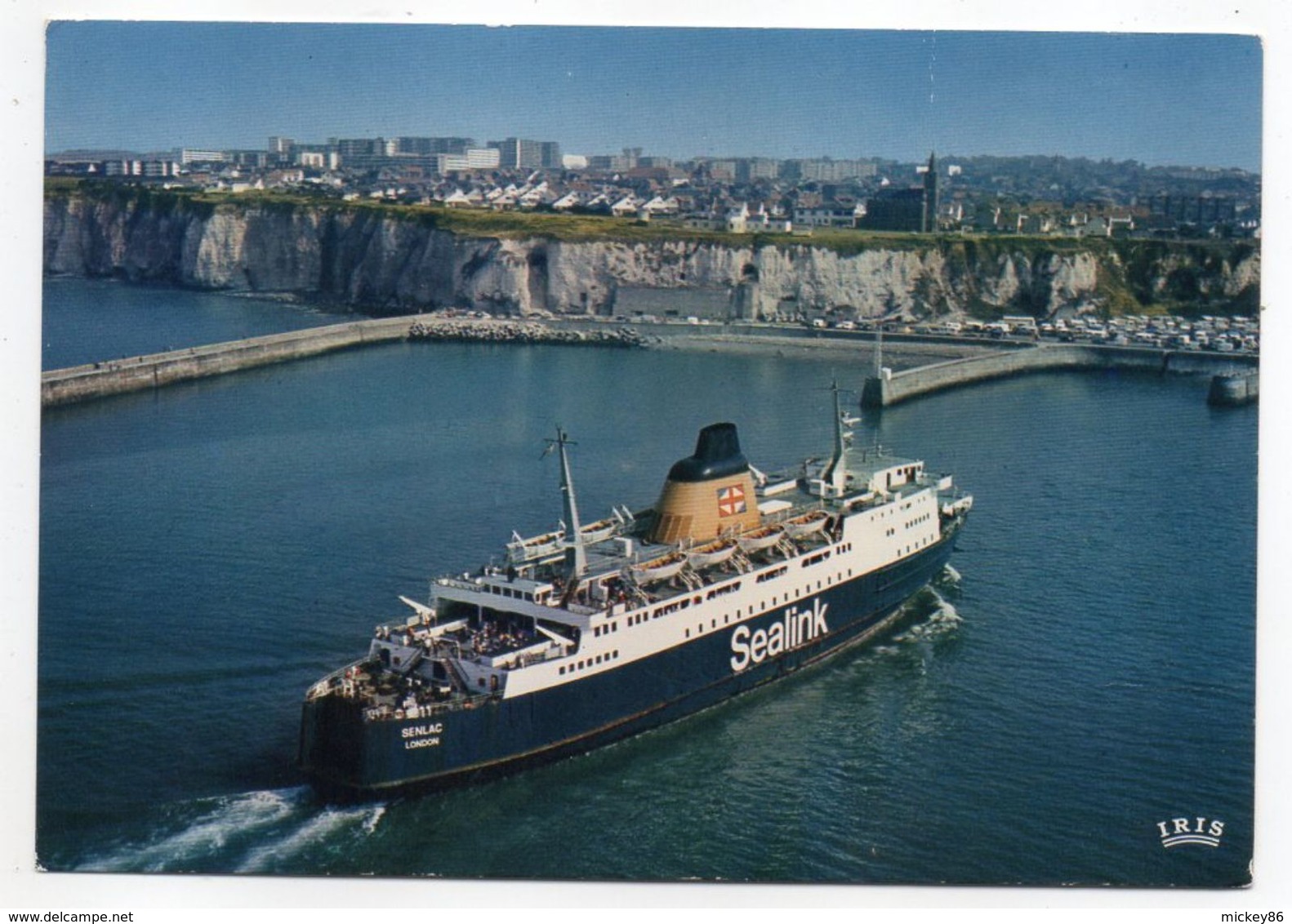 DIEPPE--1988--Vue D'avion  Bateau  Le " SENLAC" Entrant Au Port ---cachet  DIEPPE-76 - Dieppe