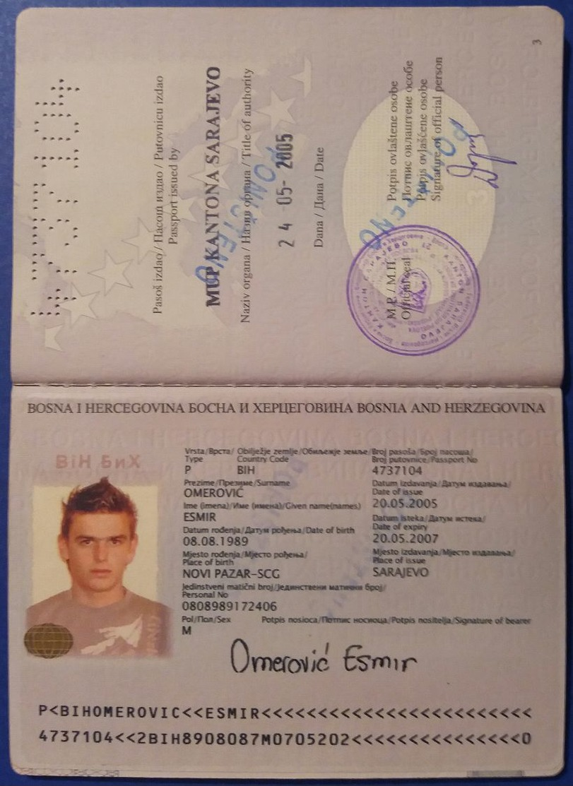 Passport Bosnia And Herzegovina 2005 Exp 2007 - Documents Historiques