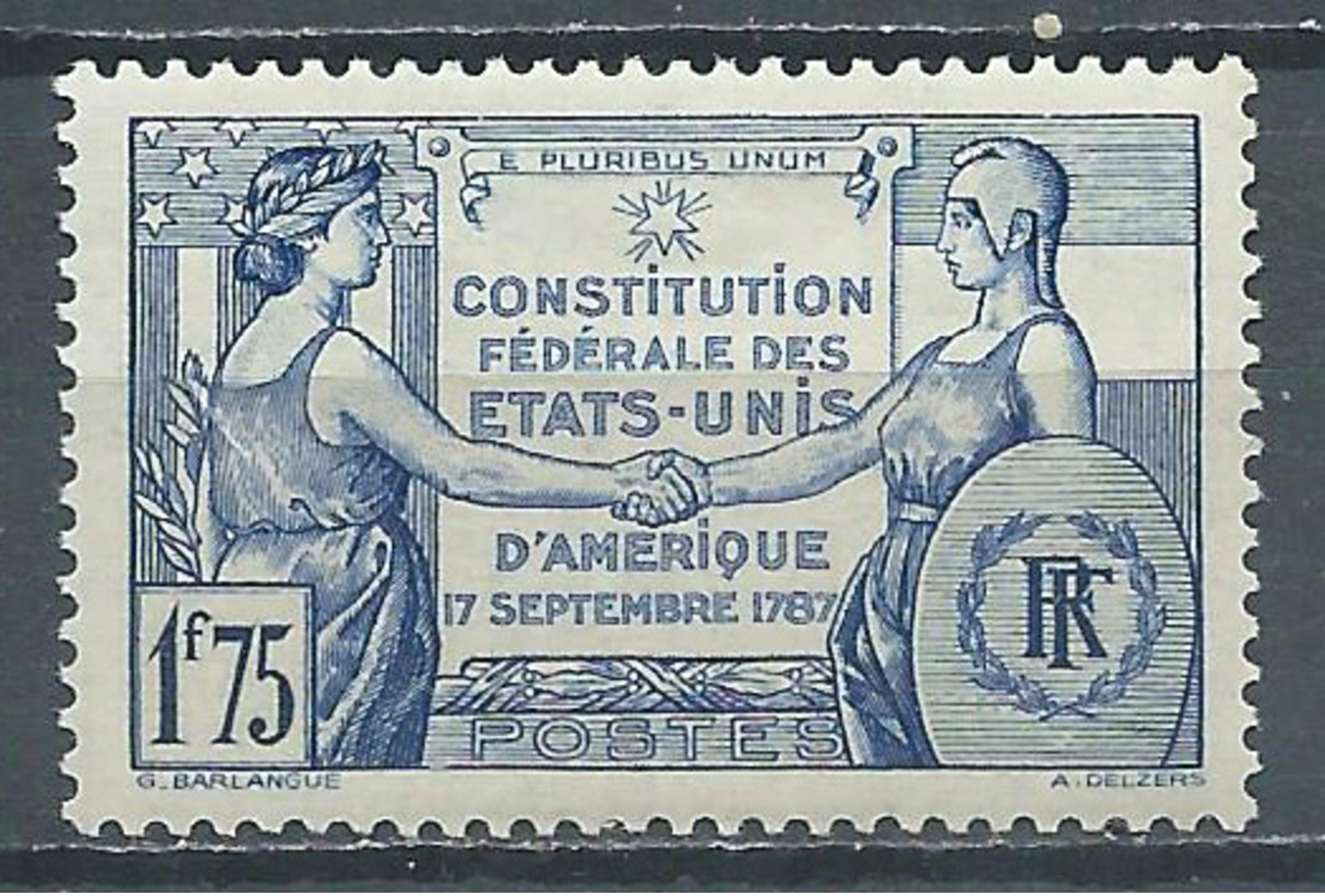 France YT N°357 Constitution Des Etats-Unis Neuf ** - Neufs