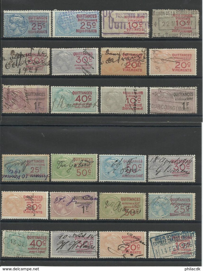 FRANCE/MONACO - BELLE COLLECTION DE TIMBRES FISCAUX/DIMENSION/QUITTANCES AVEC PAIRES/BANDE DE 5 - VOIR SCANNS