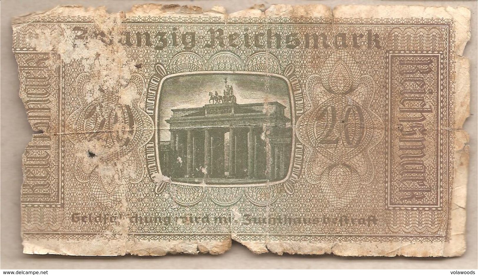 Germania Territori Occupati- Banconota Circolata Da 20 Marchi P-R139 -1940 - 20 Reichsmark