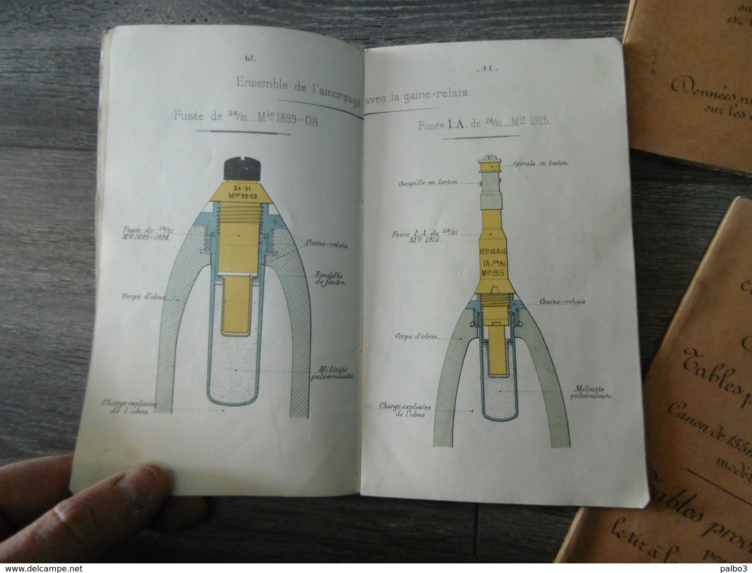 Lot De 3 Livres Manuel Munitions Materiel Artillerie Lourde Calibre 80 90 95 100 Munition Edition 1915 Tete Fusée Obus - 1914-18