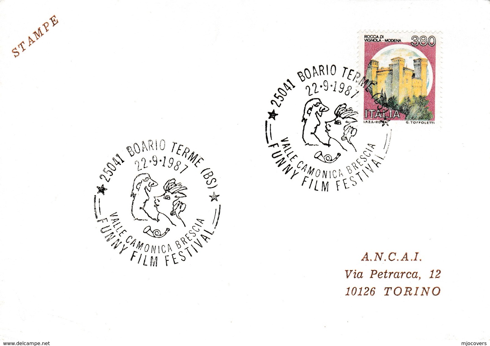 1987  INTERNATIONAL CHOIR FESTIVAL  EVENT COVER Clusone Music Card Italy Stamps - 1981-90: Marcofilie