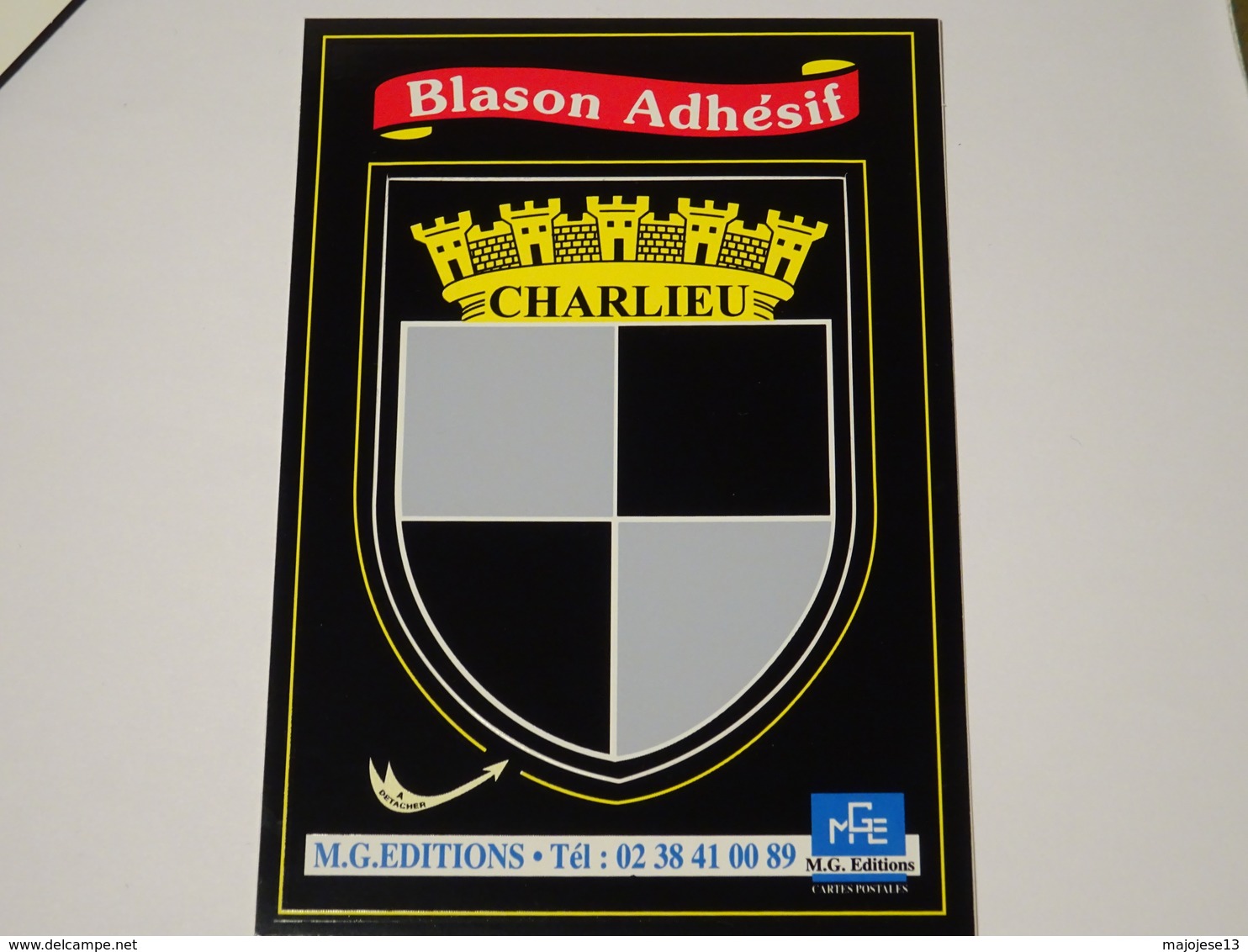 CP Blason écusson Autocollant Adhésif Adesivi Stemma Charlieu (Loire 42) - Other & Unclassified