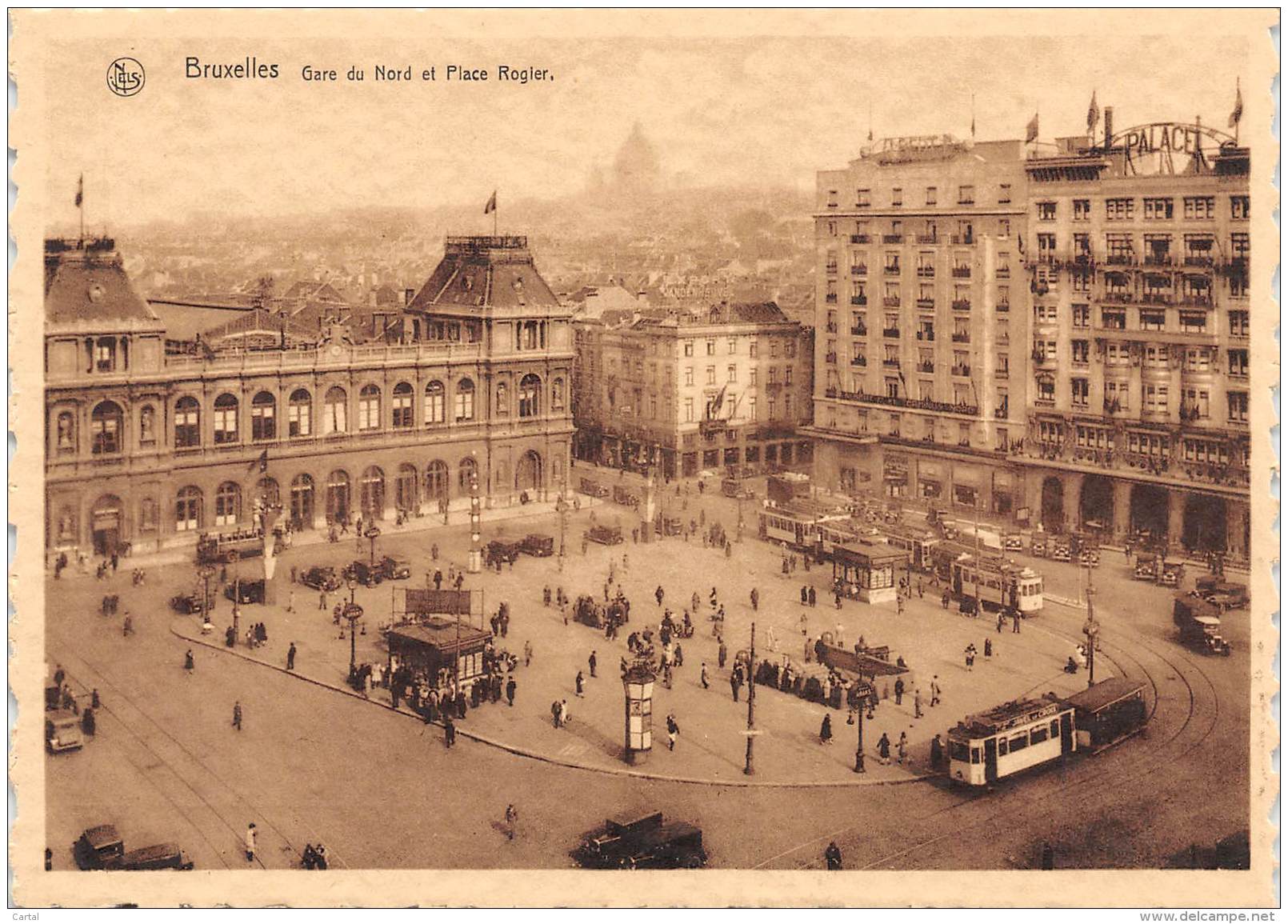 CPM - BRUXELLES - Gare Du Nord Et Place Rogier - Spoorwegen, Stations