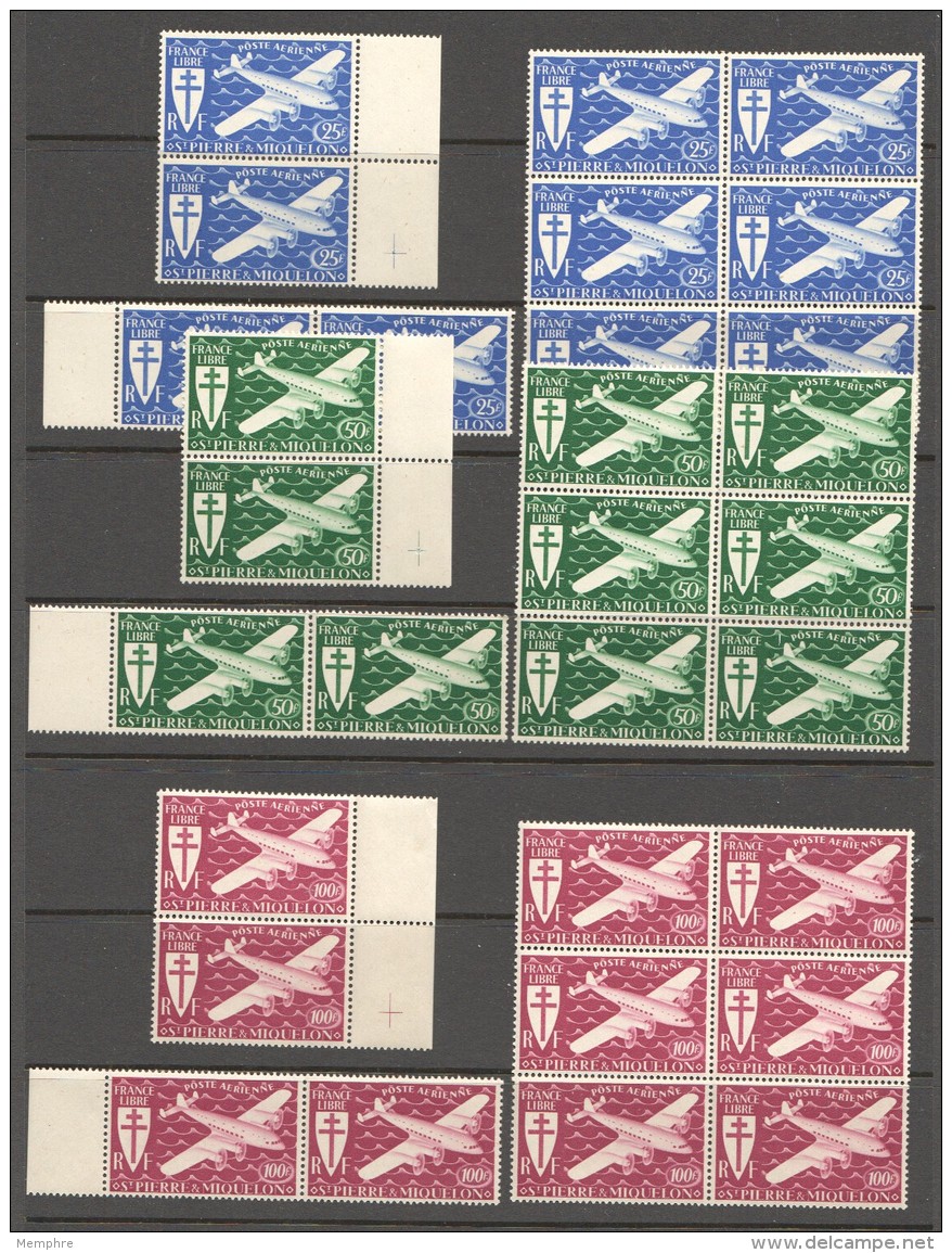 Emission France Libre 1942  PA 4-10  10 Séries Complètes **  MNH - Nuevos