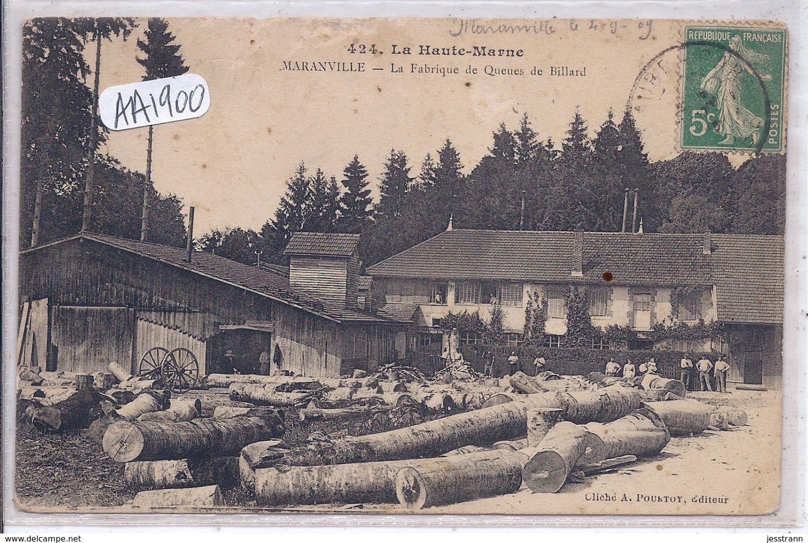 MARANVILLE- LA FABRIQUE DE QUEUES DE BILLARDS- LES TRONCS DEBITES- EN L ETAT - Autres & Non Classés