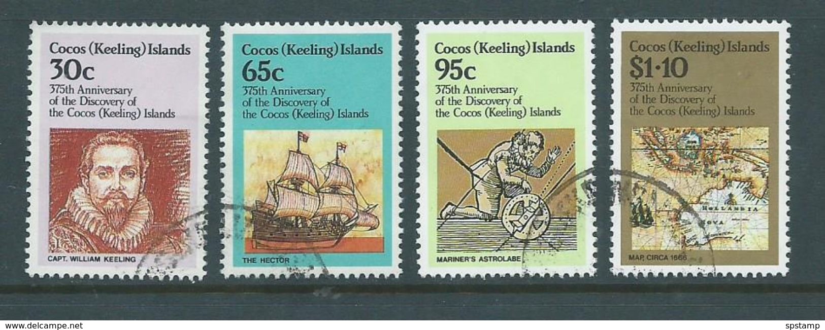 Cocos Keeling Island 1984 Discovery Anniversary Set 4 FU - Cocoseilanden