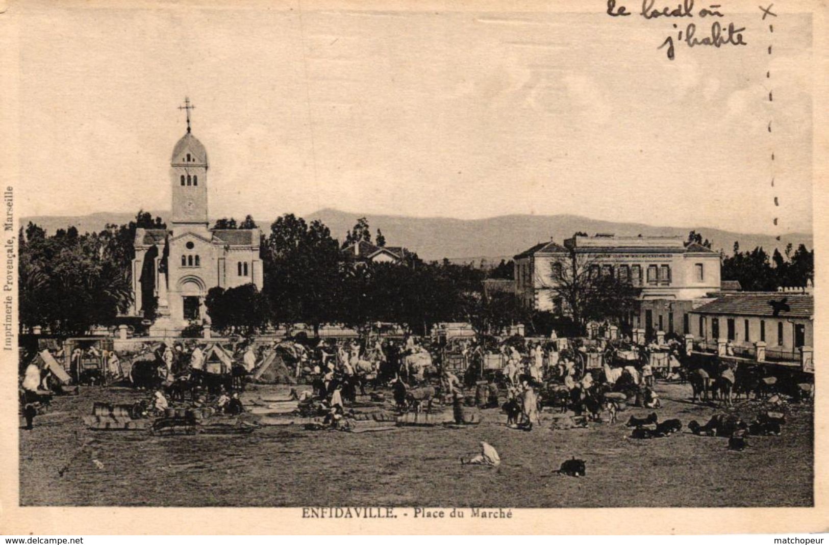 TUNISIE - ENFIDAVILLE - PLACE DU MARCHE - Tunisie