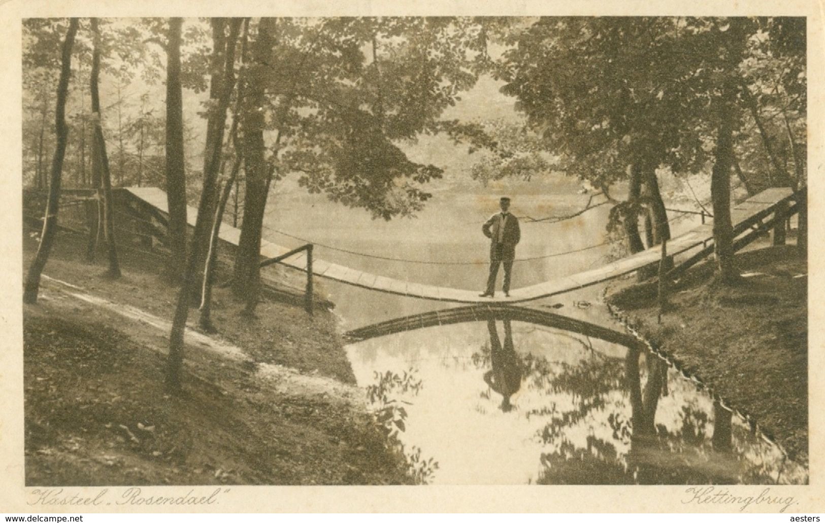 Rozendaal 1913; Kasteel Rosendael. Kettingbrug - Niet Gelopen. (Weenenk & Snel - Den Haag) - Velp / Rozendaal