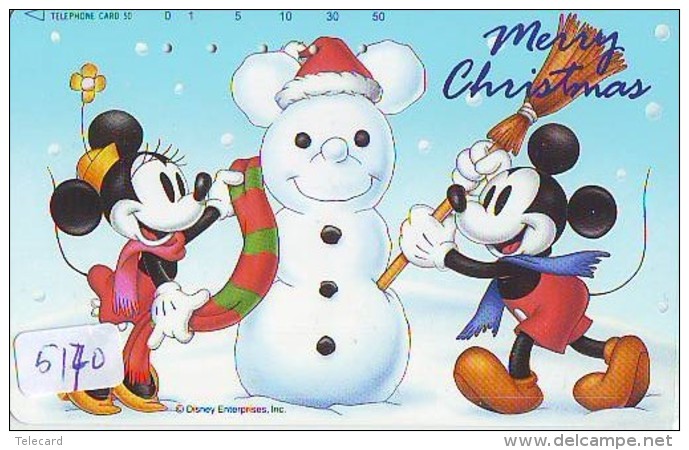 Télécarte Japon * 110-193363 * DISNEY  (5170) MERRY CHRISTMAS * WEIHNACHTEN * TELEFONKARTE * PHONECARD JAPAN * - Disney