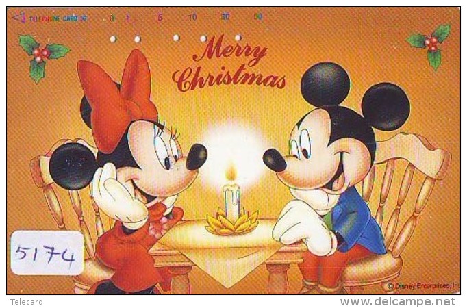 Télécarte Japon * 110-193364 * DISNEY  (5174) MERRY CHRISTMAS * WEIHNACHTEN * TELEFONKARTE * PHONECARD JAPAN * - Disney