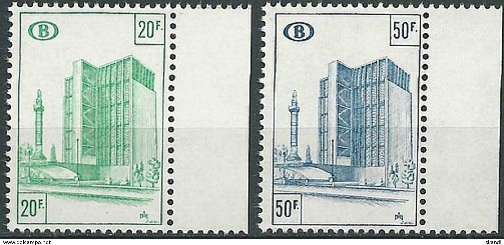BELGIEN 1975 Mi-Nr. 350/51 Eisenbahnmarken ** MNH - Sonstige & Ohne Zuordnung