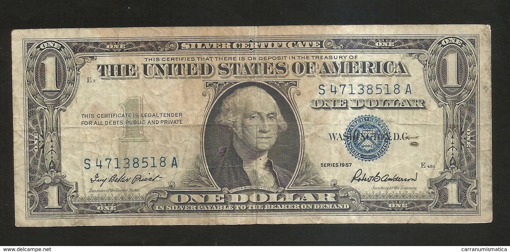 U.S.A. SILVER CERTIFICATE - 1 DOLLAR (SERIES 1957 - The Last Year) - Certificats D'Argent (1928-1957)