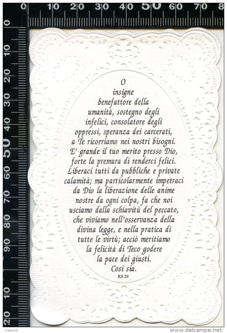 S 1444 - SANTINO TRAFORATO A PUNZONE - PAPA GIOVANNI XXIII - Religione & Esoterismo