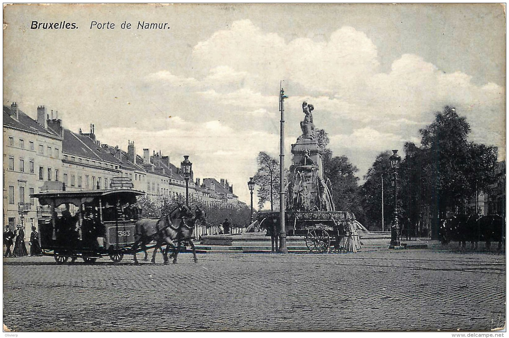 Bruxelles -  Porte De Namur - Tram Hippomobile - Lire Verso - Avenues, Boulevards