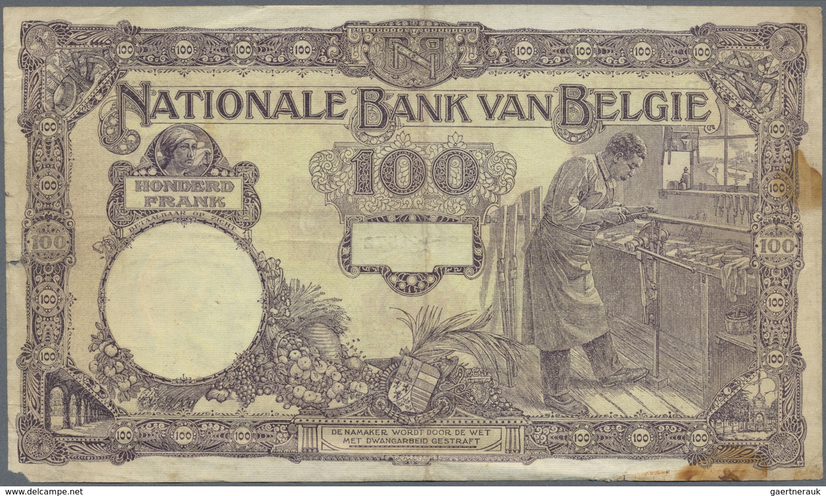 Belgium / Belgien: Set With 4 Banknotes 100 Francs 1924 And 1927, P.95 In Almost Well Worn Condition - [ 1] …-1830 : Prima Dell'Indipendenza