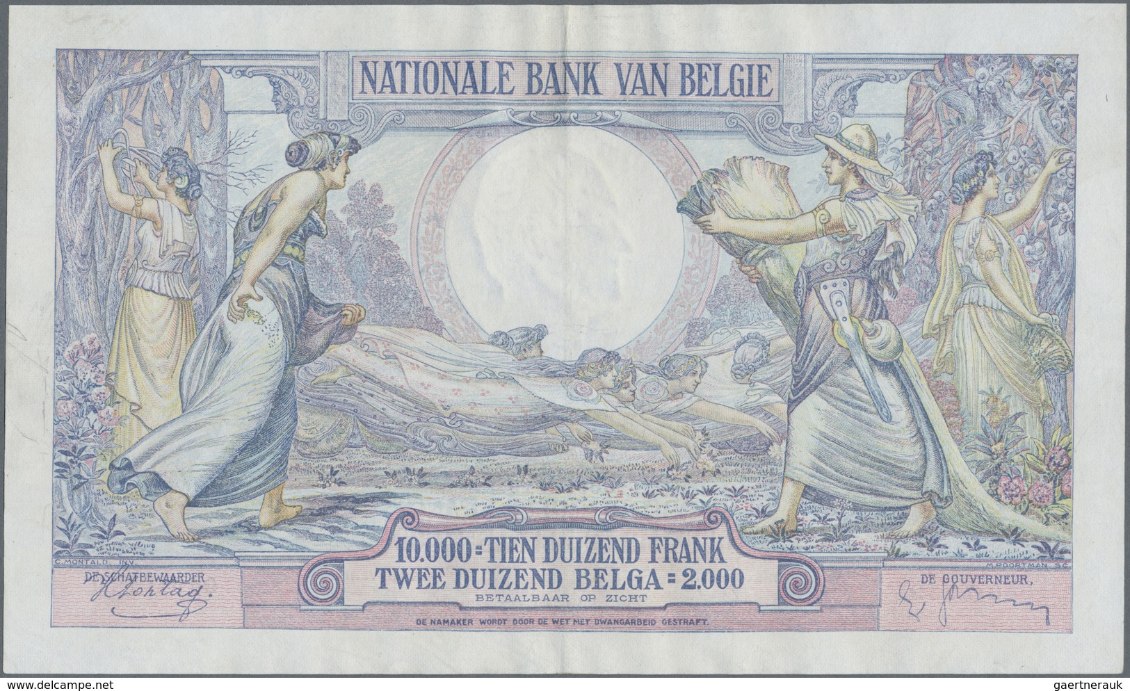 Belgium / Belgien: 10.000 Francs = 2000 Belgas 1938, P.105, Highest Denomination Of This Series And - [ 1] …-1830 : Avant Indépendance