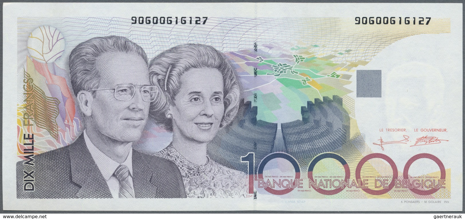 Belgium / Belgien: 10.000 Francs ND(1992-1997) P. 146, With Only A Light Corner Dint At Upper Left, - [ 1] …-1830 : Prima Dell'Indipendenza