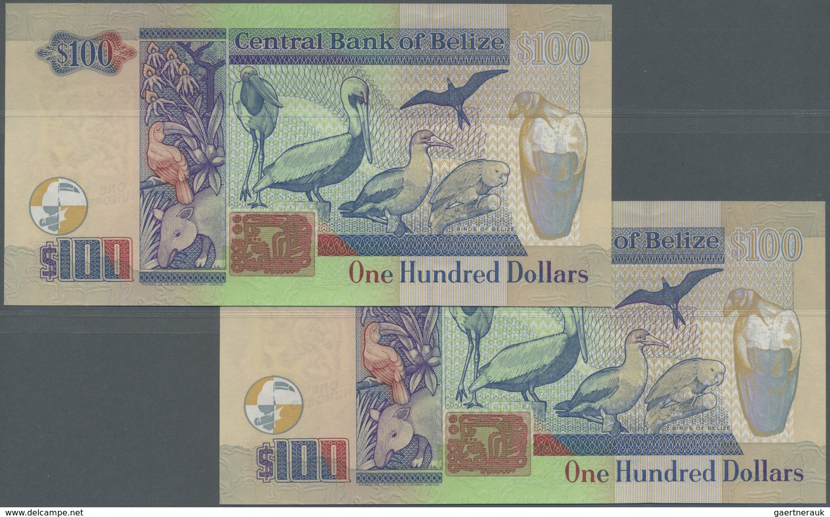 Belize: Rare CONSECUTIVE Pair Of 100 Dollars 2006 P. 71b In Condition: UNC. (2 Pcs) - Belize
