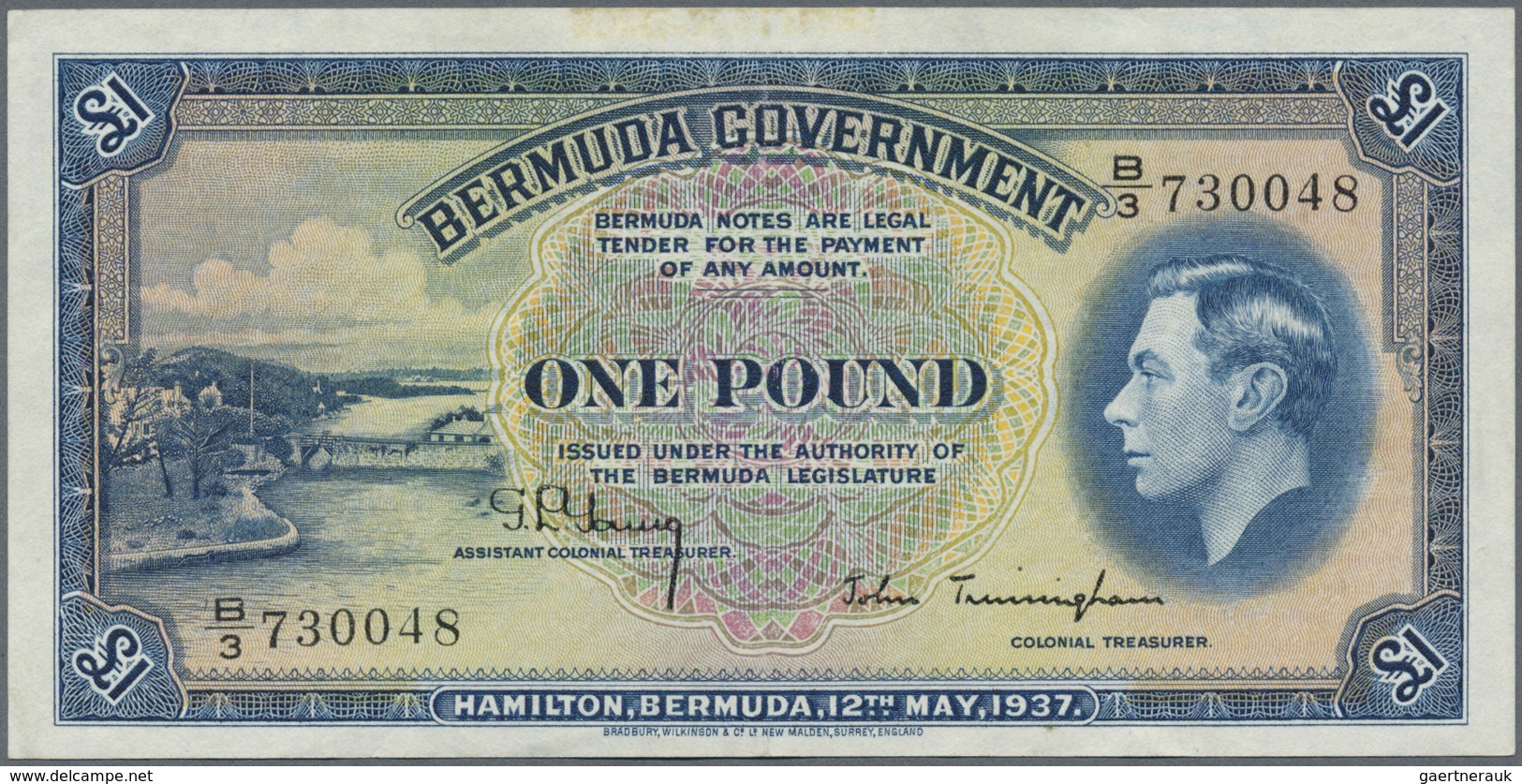 Bermuda: 1 Pound 1937 P. 11b In Condition: XF. - Bermudas