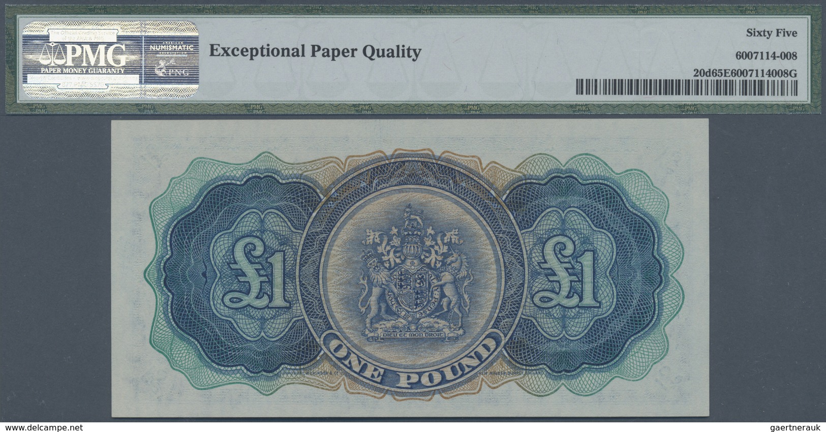 Bermuda: 1 Pound 1966 P. 20d, PMG Graded 65 Gem UNC EPQ. - Bermude