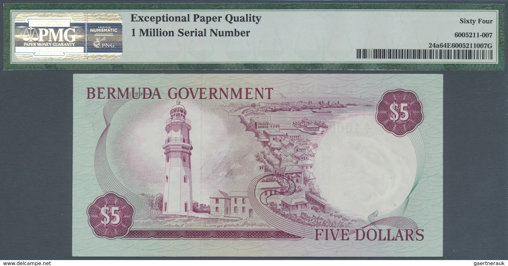 Bermuda: Pair Of 5 Dollars 1970 First Prefix Solid A/1 999999, A/1 1000000 , P.24a Very Rare PMG 64- - Bermudes