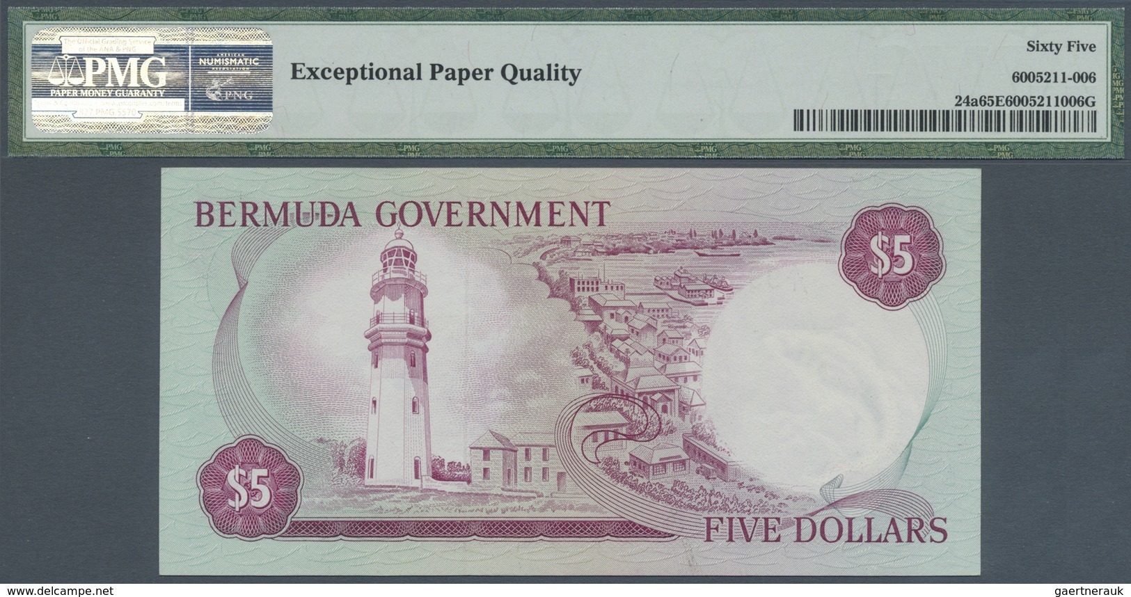 Bermuda: Pair Of 5 Dollars 1970 First Prefix Solid A/1 999999, A/1 1000000 , P.24a Very Rare PMG 64- - Bermuda