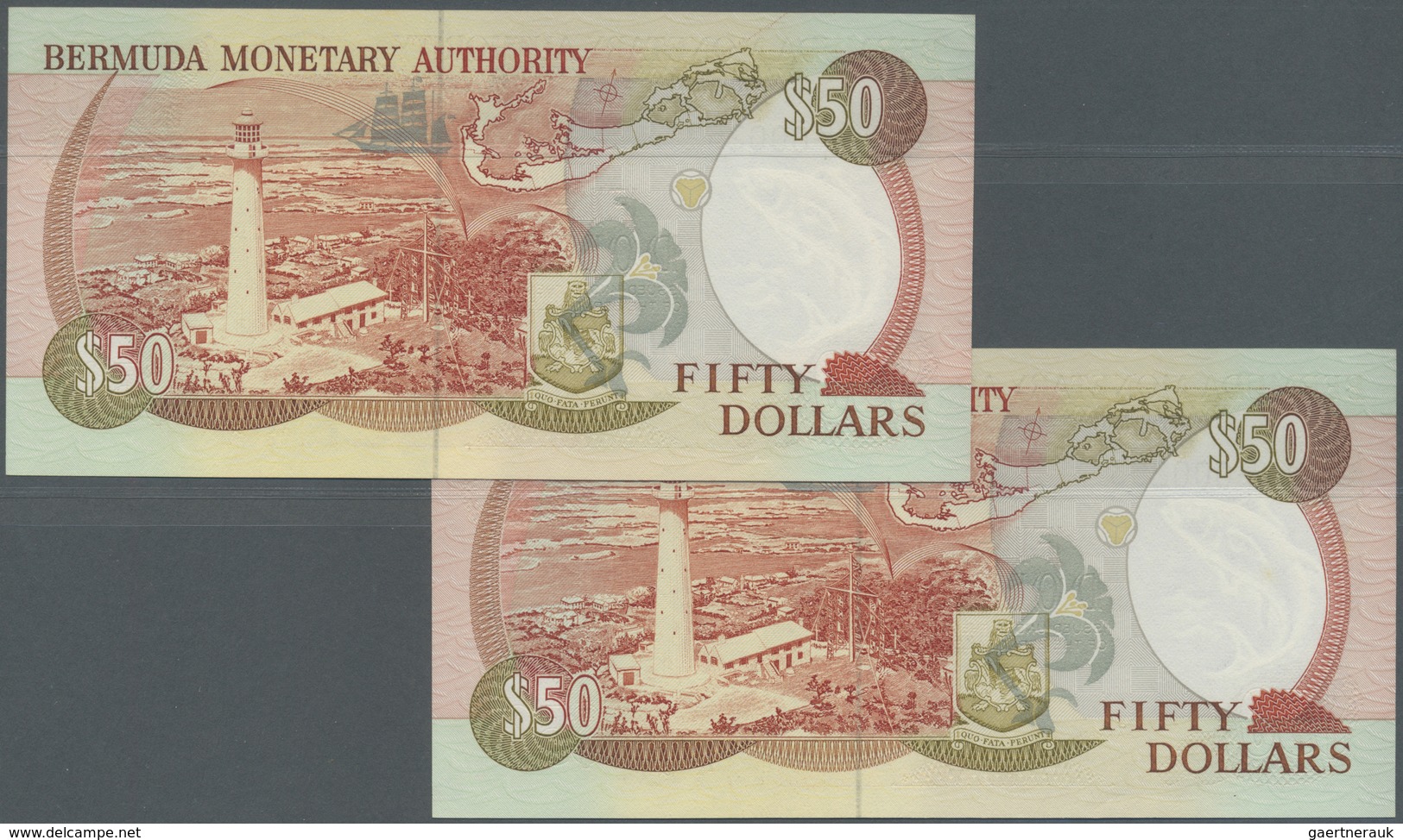 Bermuda: Rare CONSECUTIVE Paire Of 50 Dollars 1989 P. 38, Both In Condition: UNC. (2 Pcs) - Bermude