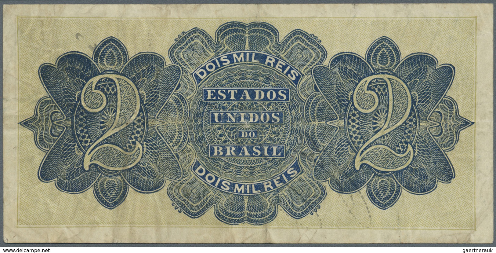 Brazil / Brasilien: 2 Mil Reis ND P. 16, Light Horizontal Fold, Light Handling In Paper Which Is Sti - Brazil