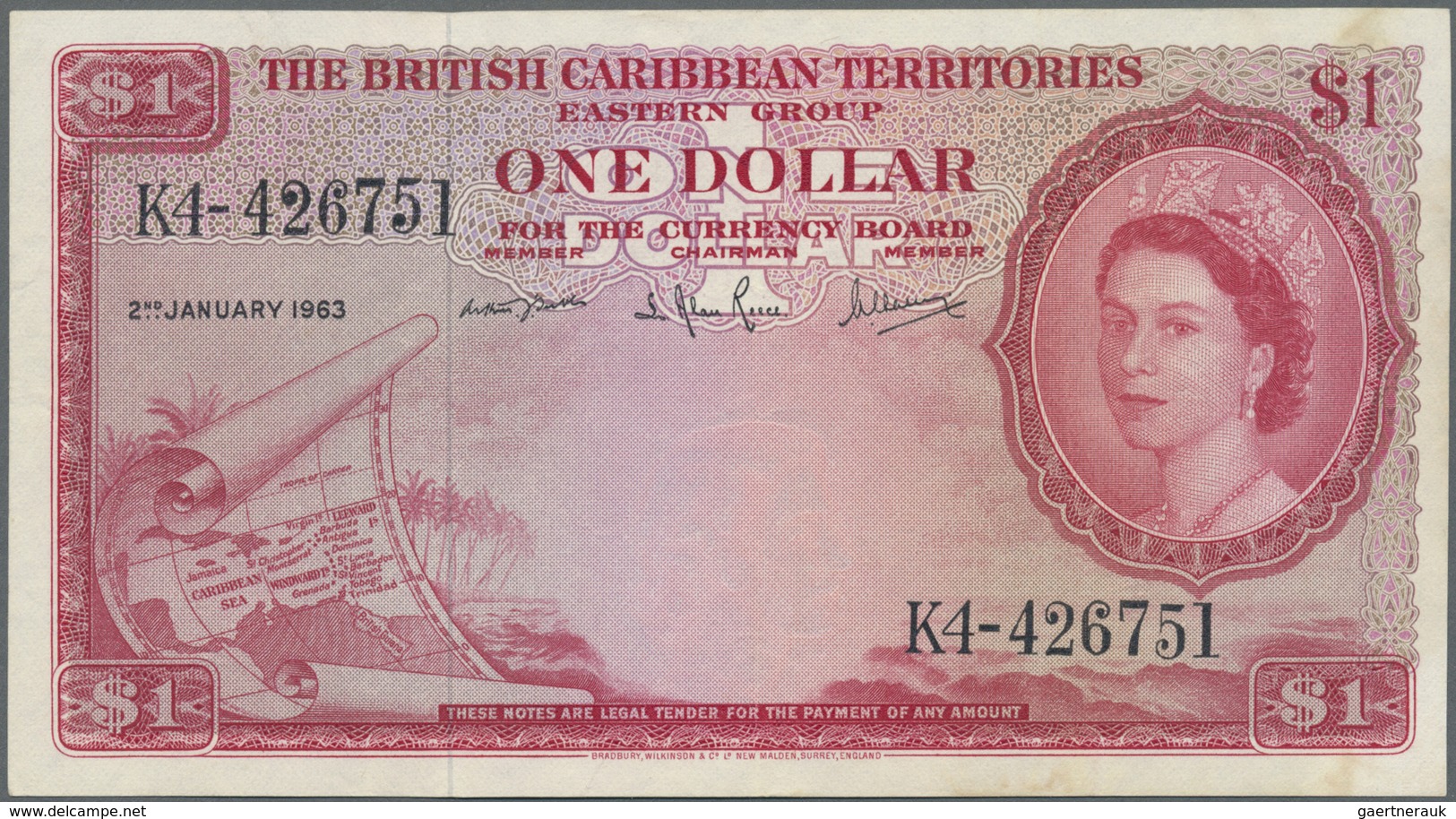 British Caribbean Territories: Rare CONSECUTIVE Pair Of 1 Dollar 1963 P. 7c, Both Notes In Similar C - Other - America