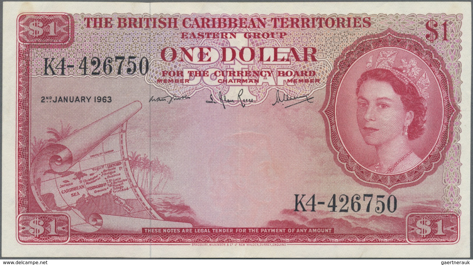 British Caribbean Territories: Rare CONSECUTIVE Pair Of 1 Dollar 1963 P. 7c, Both Notes In Similar C - Other - America