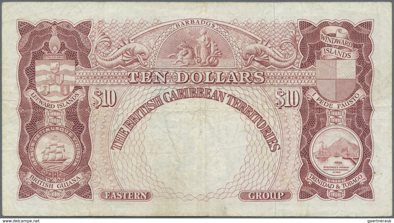 British Caribbean Territories: 10 Dollars January 2nd 1962, P.10c, Lightly Toned Paper With A Few Sp - Other - America