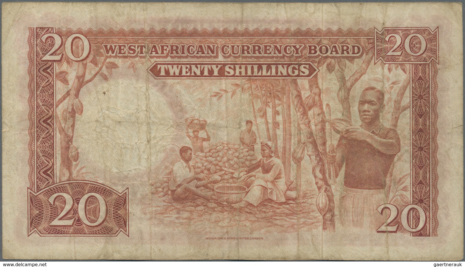 British West Africa: 20 Shillings 1953 P. 10a, Used Condition With Several Folds And Creases, Staine - Sonstige – Afrika