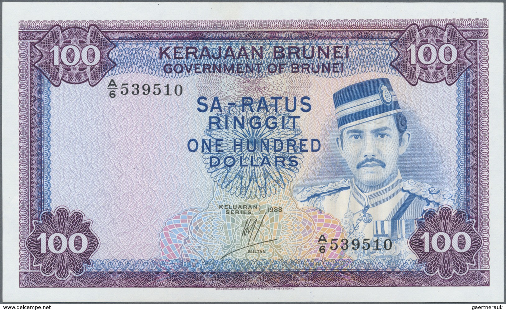 Brunei: 100 Ringgit 1988 P. 10 In Condition: AUNC. - Brunei