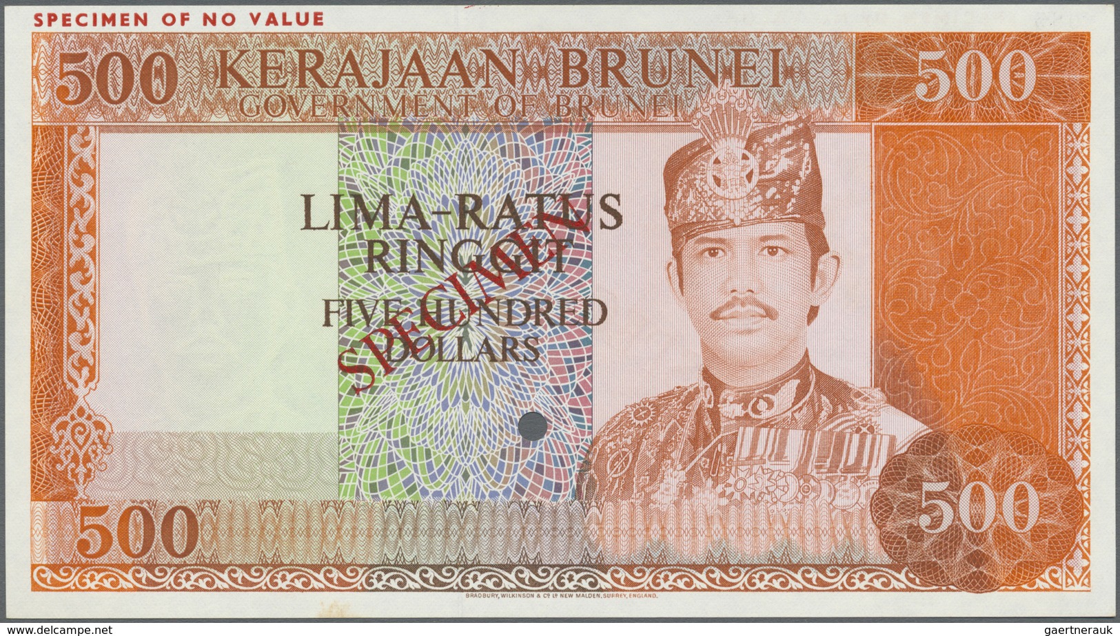 Brunei: 500 Ringgit ND Specimen P. 11s In Condition: UNC. - Brunei