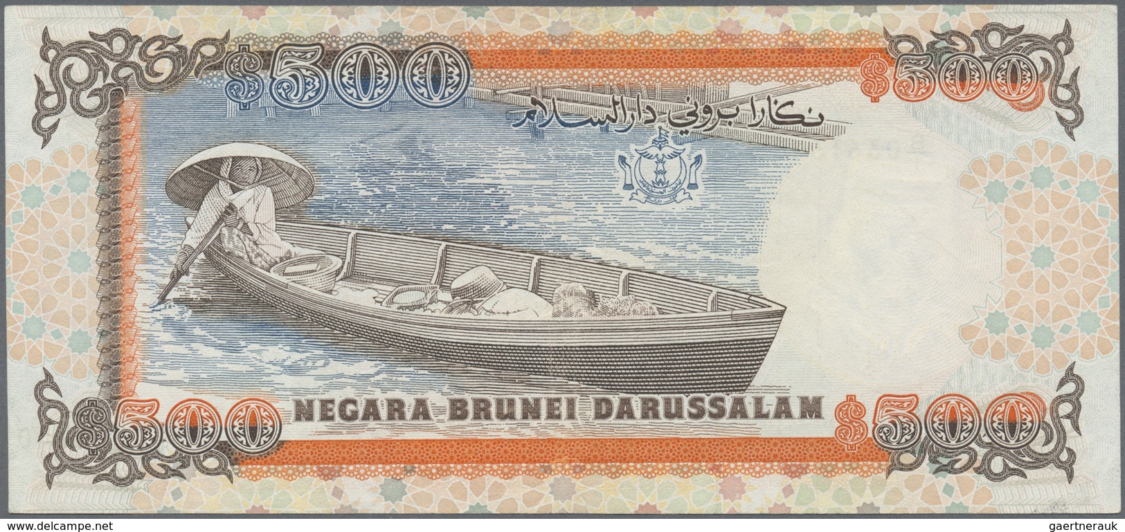 Brunei: 500 Ringgit 1989, P.18, Rare Note In Very Nice VF Condition With A Few Soft Folds And Minor - Brunei