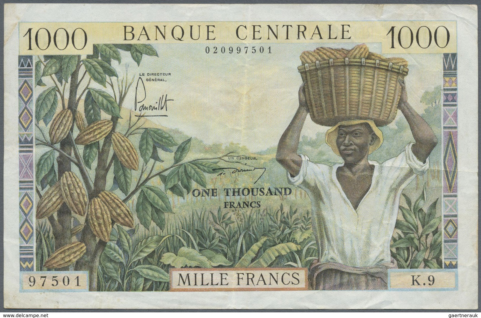 Cameroon / Kamerun: Banque Centrale - République Fédérale Du Cameroun 1000 Francs ND(1962), P.12b, V - Cameroon