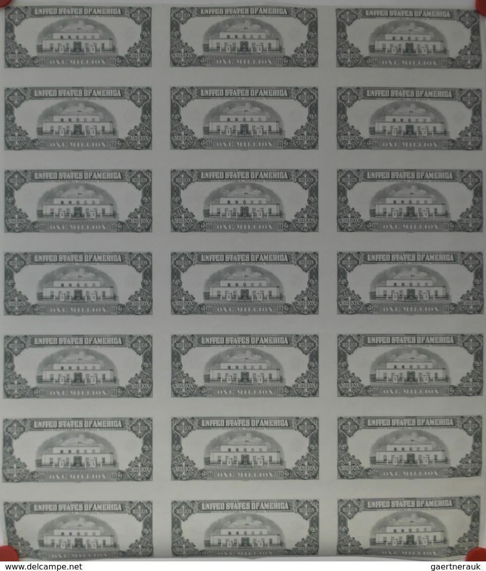 Canada: Uncut Sheet Of 21 Pcs 1000000 Dollars ND "Fun Money" In Condition: UNC. (21 Pcs Uncut) - Canada