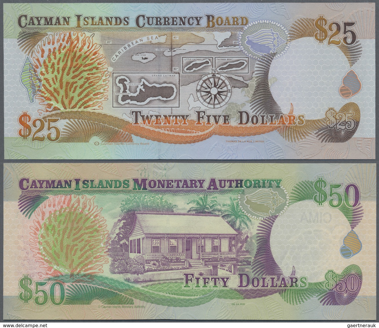 Cayman Islands: Set With 6 Banknotes Comprising 1 Dollar L.1971 P.1, 5 Dollars 2005 P.34, 10 Dollars - Cayman Islands
