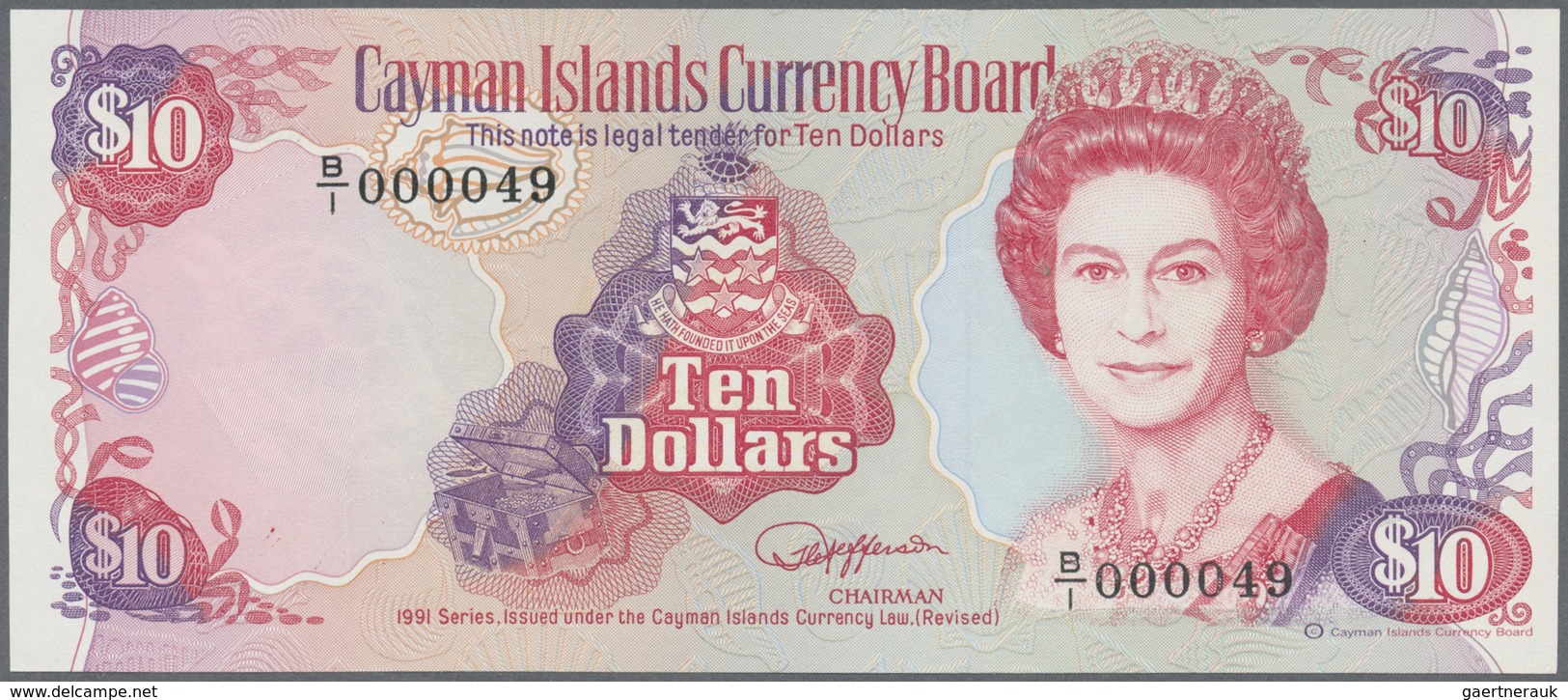 Cayman Islands: Set With 4 Banknotes 1991 Series With Matching Low Serial Number $5, $10, $25, $100, - Cayman Islands