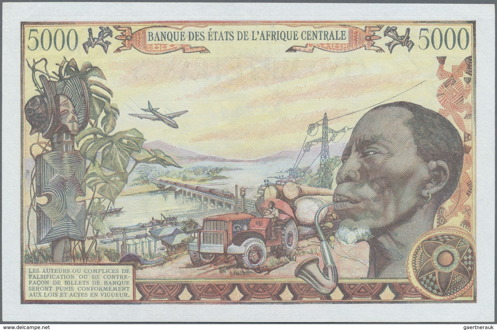 Central African Republic / Zentralafrikanische Republik: 5000 Francs 1980 P. 11 In Rare Condition: U - Central African Republic