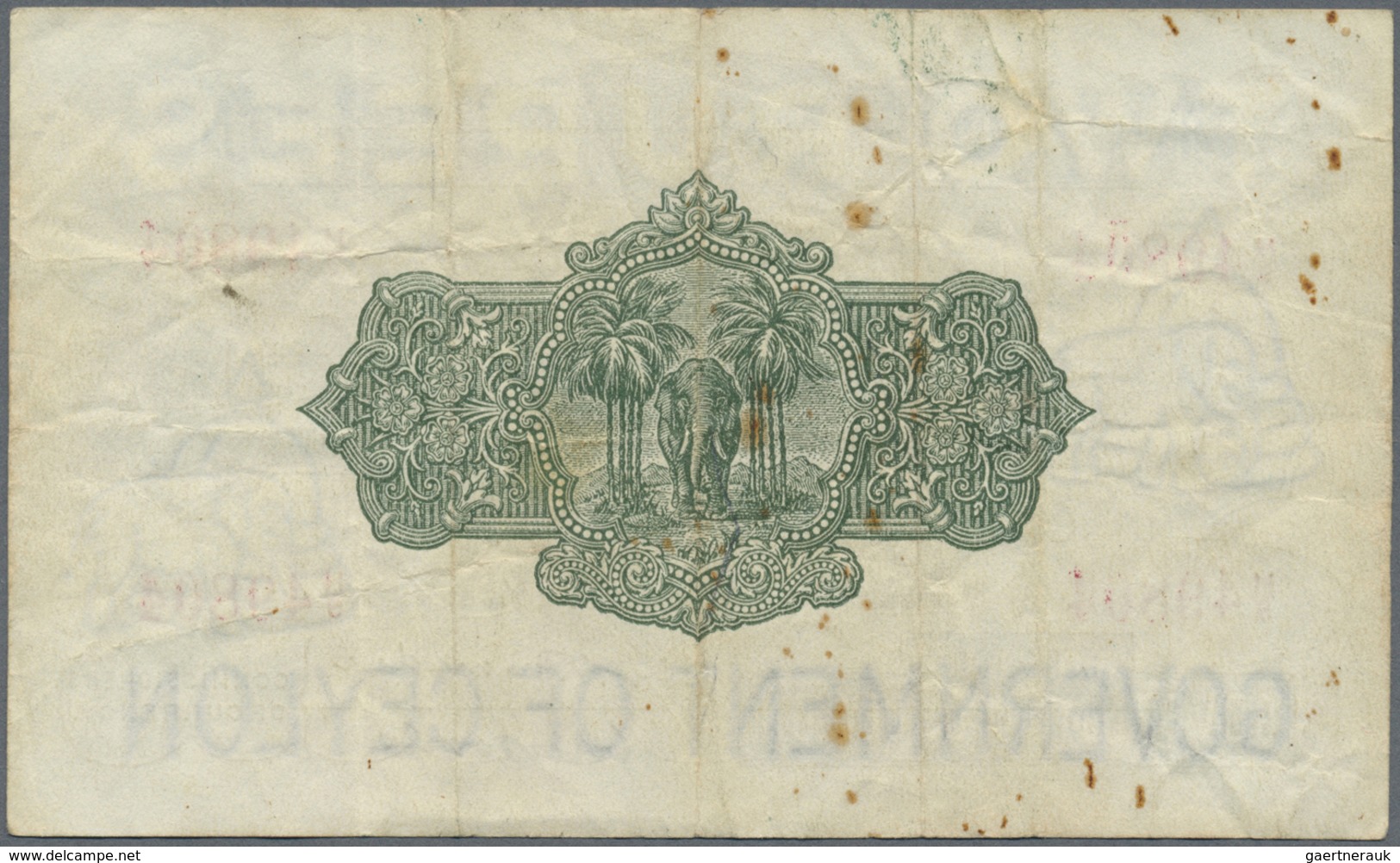 Ceylon: 2 Rupees October 1st 1925, P.21astill Crisp Paper With Several Folds And Tiny Rusty Spots. C - Sri Lanka